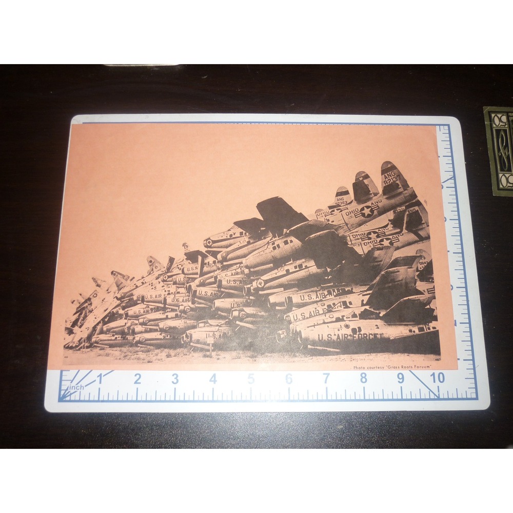 Ohio ANG F-84F Thunderstreak Jet Fighter Aircraft Boneyard Scrap Photo Print - Picture 4 of 5